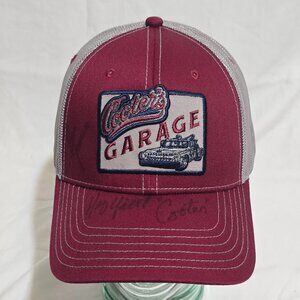 Cooter's Garage Ben Jones Autographed Mesh Snap Back Trucker Hat - Burgandy OSFM
